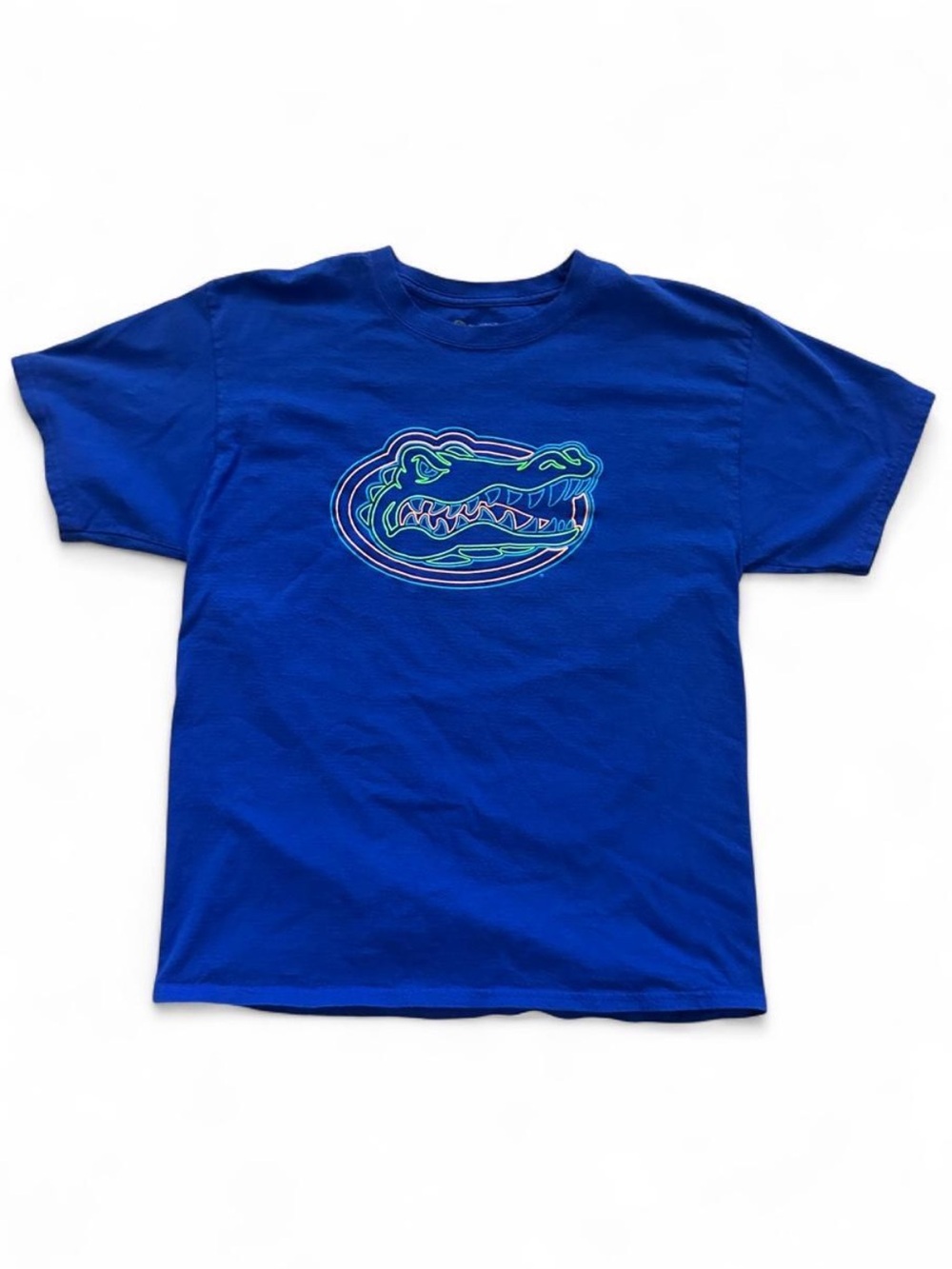 University of Florida Gators Champion Neon Gator Head Blue Mens Shirt Size L